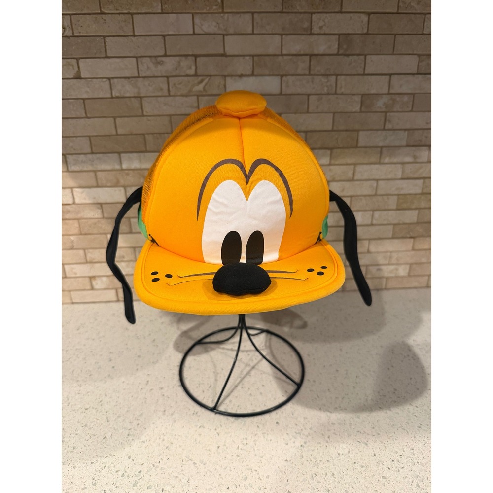 Disney Parks Pluto Ears Hat Adult SnapBack Mesh Trucker Baseball Hat Snap Back